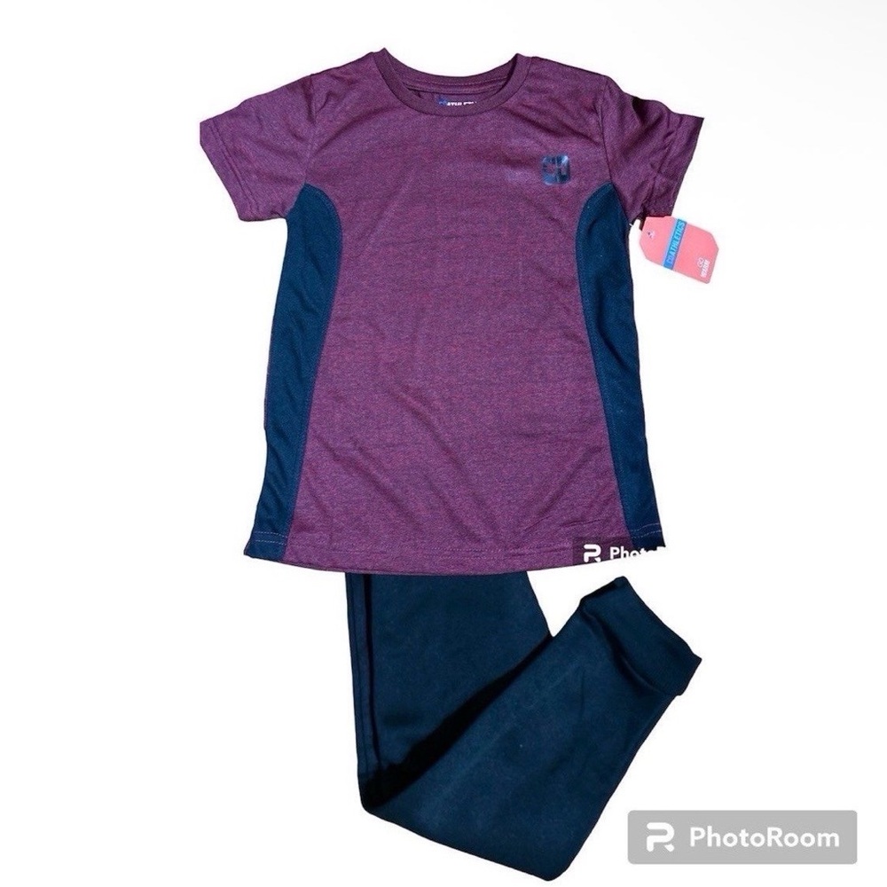 CD Athletics Boys 2 Pc Activewear Set Maroon Outfit 6